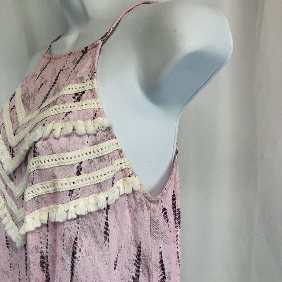 Womens Small Flowy Boho Pink Purple Tunic Tank Top by C'isa - Picture 8 of 11